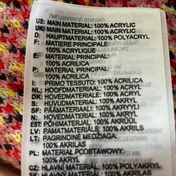 Adidas Scarf Logo Intarsia Cropped Pink Sweater Jumper Pink Small - Picture 9 of 9